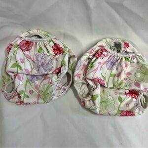 Floral Kids Diaper Covers - Pink, Green, and White - Morning Glory